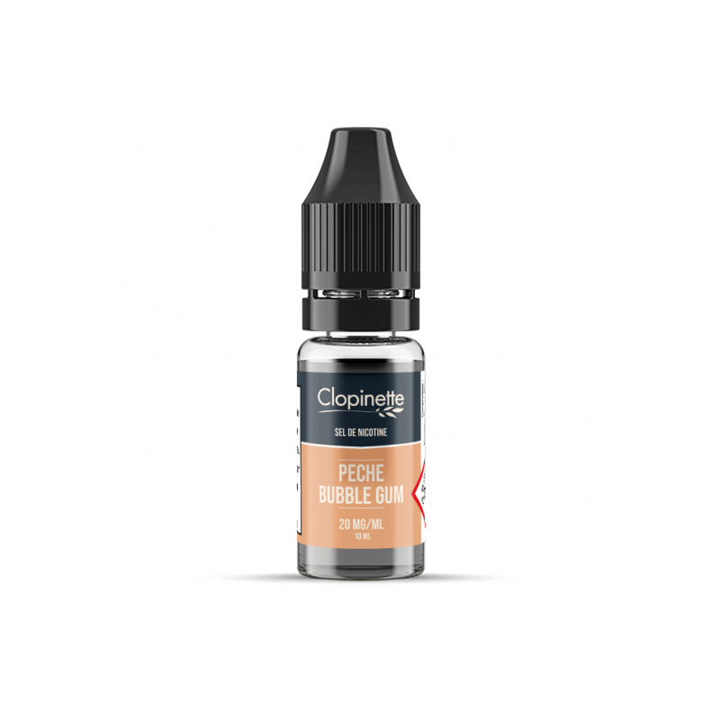 Eliquide PECHE BUBBLE GUM SEL DE NICOTINE 10ML CLOPINETTE  sur Anticlope expert en cigarettes électroniques depuis 2011