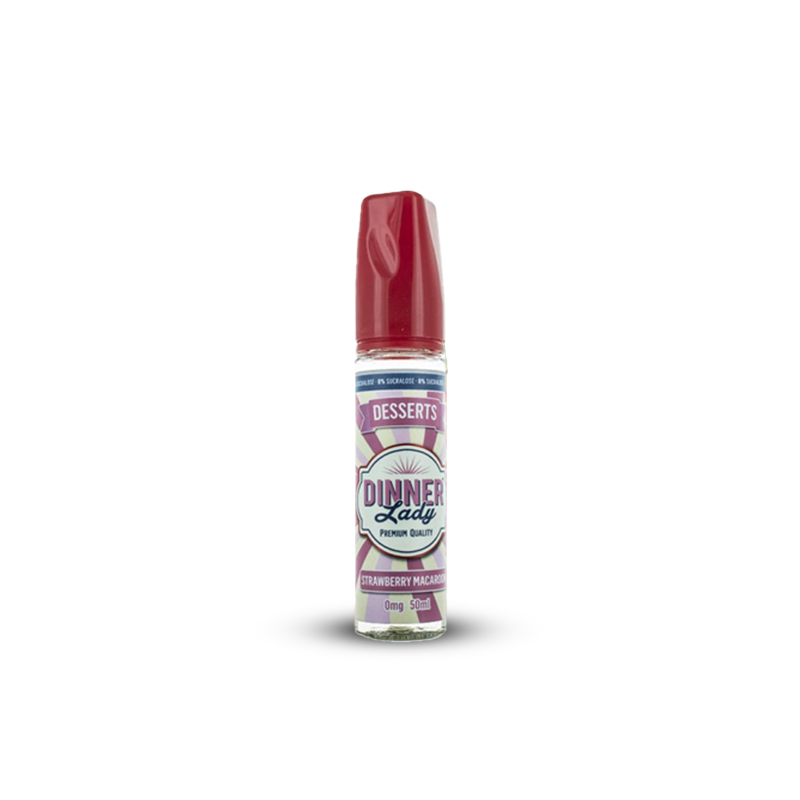 Eliquide STRAWBERRY MACAROON 0MG 50ML DINNER LADY  sur Anticlope expert en cigarettes électroniques depuis 2011