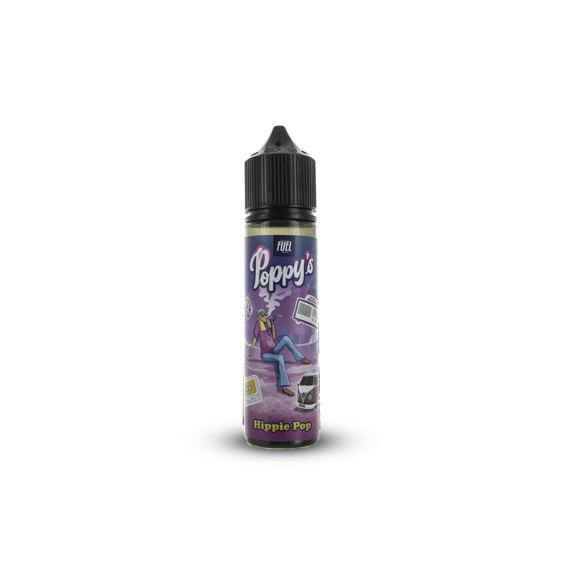 Eliquide HIPPIE POP 0MG 50ML POPPY'S MAISON FUEL  sur Anticlope expert en cigarettes électroniques depuis 2011